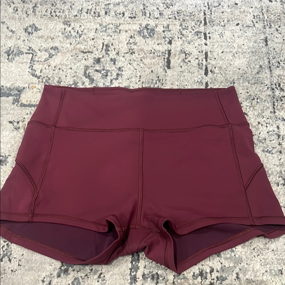 lululemon athletica high rise Maroon Athletic Shorts - Picture 2 of 7